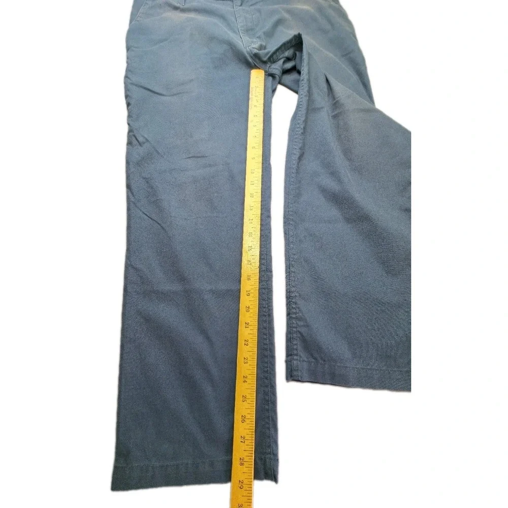 Dockers Mens Flat Front Chino Pants 36x30 Blue Steel Stretch Cotton Straight